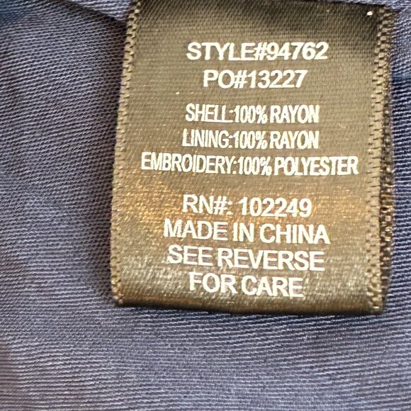 Anthropologie Skies Are Blue Mini Dress XS Embroidered Floral Navy Tassel Boho - Picture 12 of 15